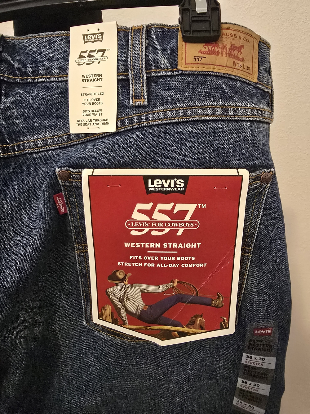 Levi's 557 Western Straight Jeans - Dark Blue Denim